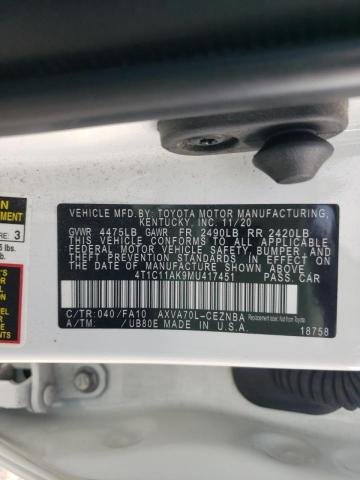 Photo 9 VIN: 4T1C11AK9MU417451 - TOYOTA CAMRY LE 