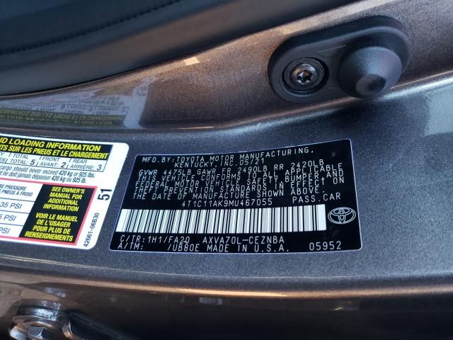 Photo 9 VIN: 4T1C11AK9MU467055 - TOYOTA CAMRY LE 