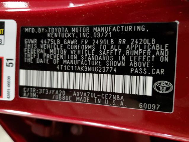 Photo 12 VIN: 4T1C11AK9NU623774 - TOYOTA CAMRY LE 