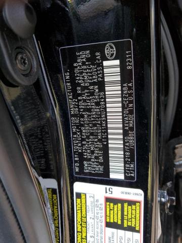 Photo 9 VIN: 4T1C11AK9NU708436 - TOYOTA CAMRY LE 