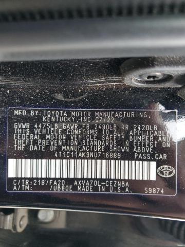 Photo 11 VIN: 4T1C11AK9NU716889 - TOYOTA CAMRY LE 