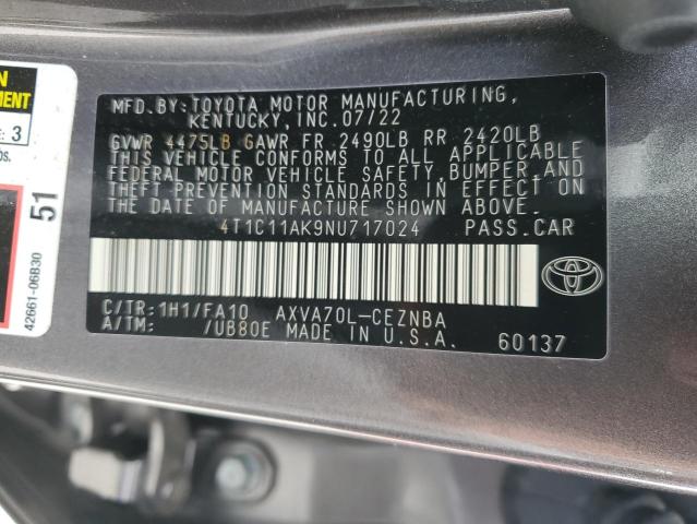 Photo 11 VIN: 4T1C11AK9NU717024 - TOYOTA CAMRY LE 