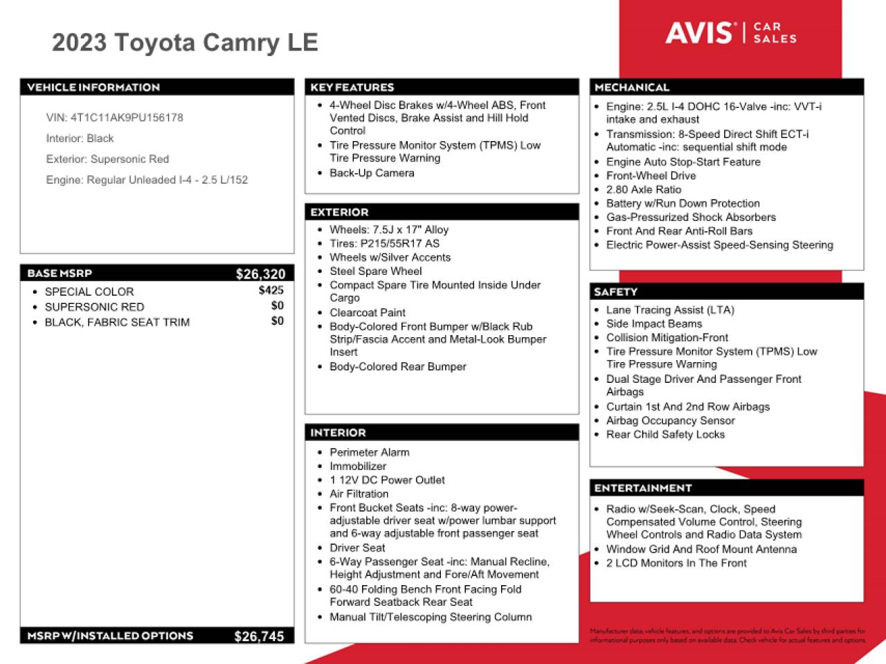 Photo 11 VIN: 4T1C11AK9PU156178 - TOYOTA CAMRY 