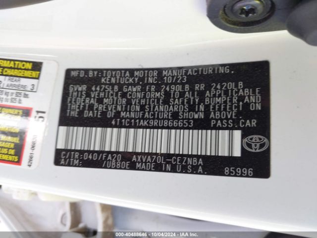 Photo 8 VIN: 4T1C11AK9RU866653 - TOYOTA CAMRY 