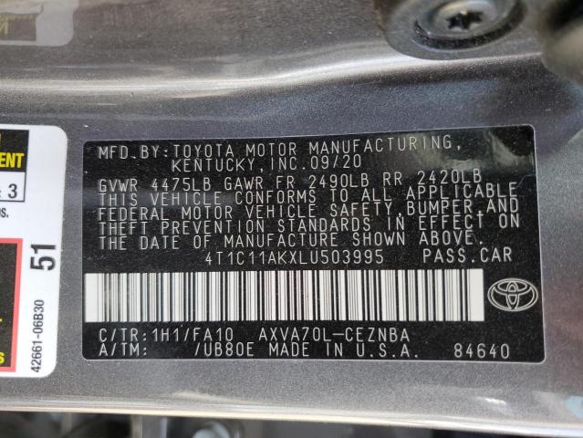 Photo 12 VIN: 4T1C11AKXLU503995 - TOYOTA CAMRY LE 