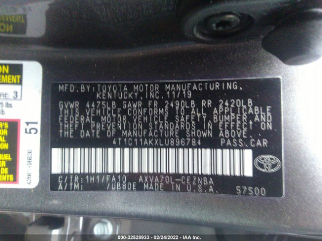 Photo 8 VIN: 4T1C11AKXLU896784 - TOYOTA CAMRY 