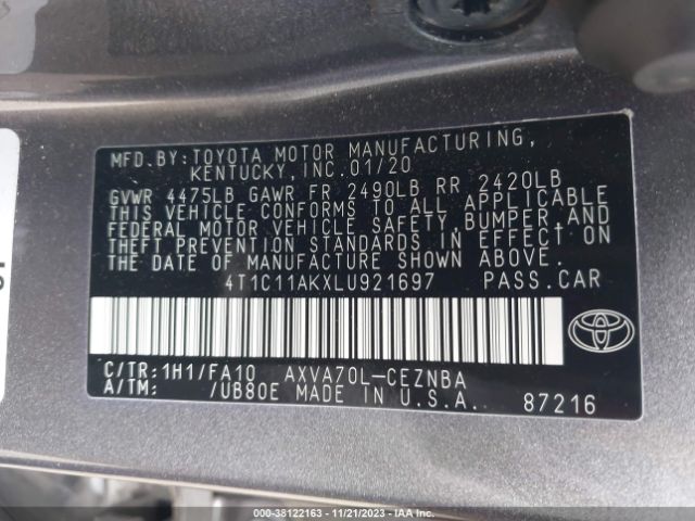 Photo 8 VIN: 4T1C11AKXLU921697 - TOYOTA CAMRY 