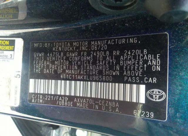 Photo 8 VIN: 4T1C11AKXLU965800 - TOYOTA CAMRY 