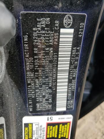 Photo 12 VIN: 4T1C11AKXMU402991 - TOYOTA CAMRY 