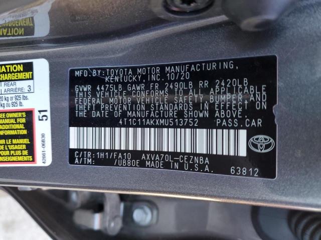 Photo 11 VIN: 4T1C11AKXMU513752 - TOYOTA CAMRY LE 