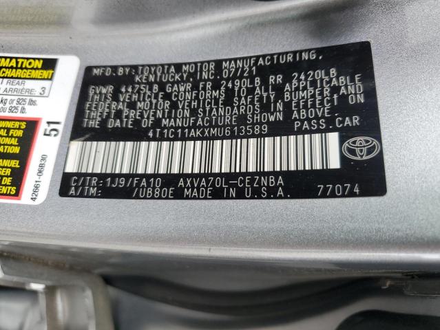 Photo 11 VIN: 4T1C11AKXMU613589 - TOYOTA CAMRY LE 