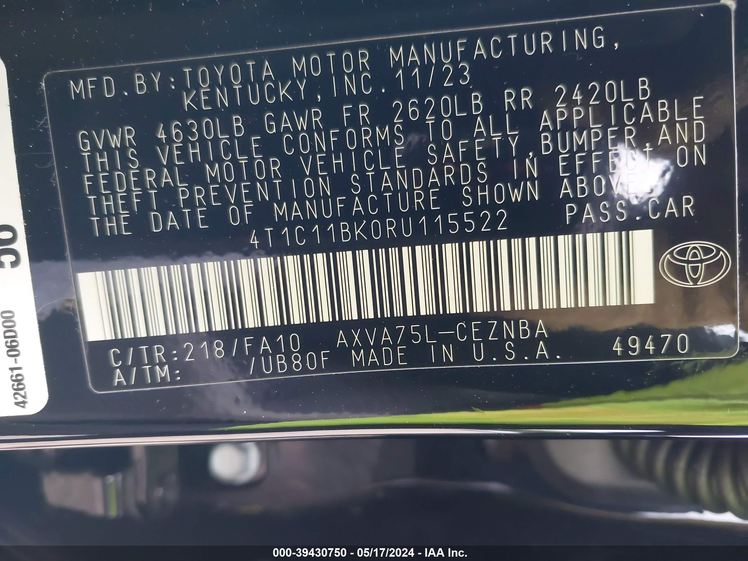 Photo 8 VIN: 4T1C11BK0RU115522 - TOYOTA CAMRY 