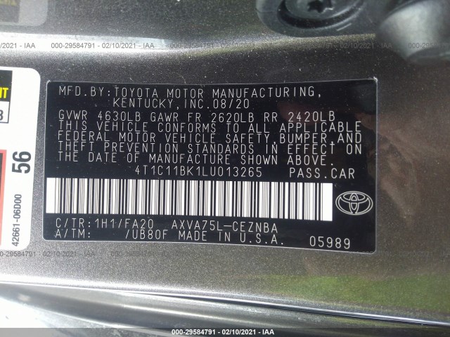 Photo 8 VIN: 4T1C11BK1LU013265 - TOYOTA CAMRY 