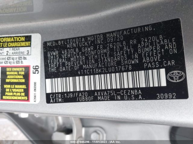 Photo 8 VIN: 4T1C11BK2LU017678 - TOYOTA CAMRY 