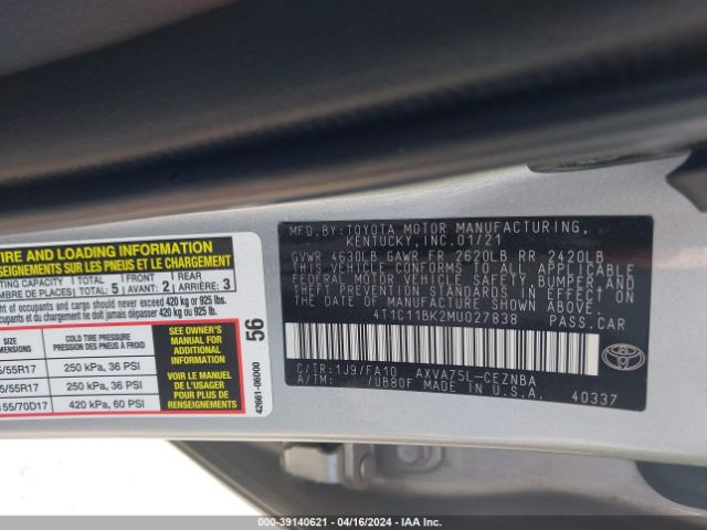 Photo 8 VIN: 4T1C11BK2MU027838 - TOYOTA CAMRY 