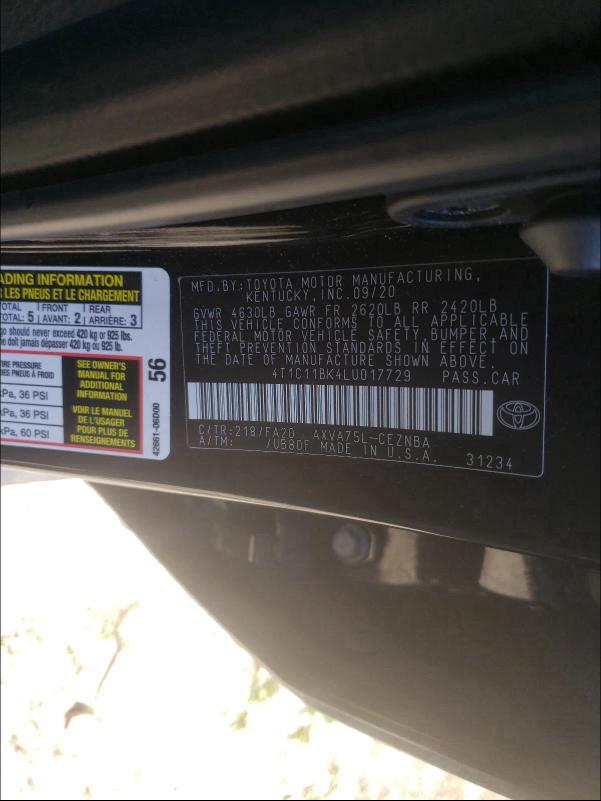 Photo 9 VIN: 4T1C11BK4LU017729 - TOYOTA CAMRY 