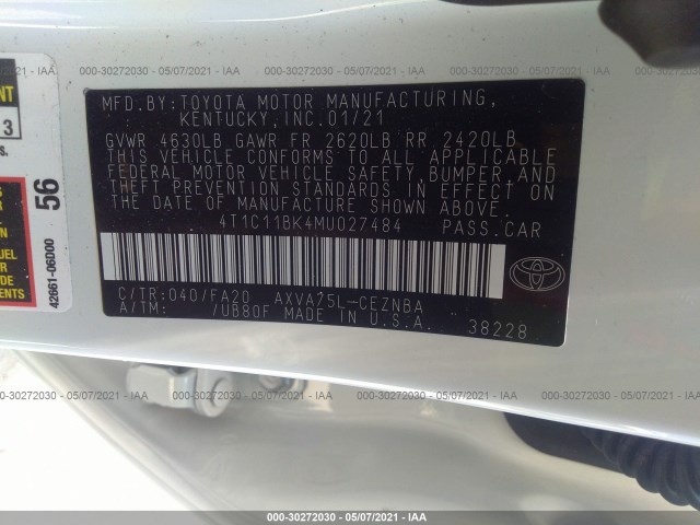 Photo 8 VIN: 4T1C11BK4MU027484 - TOYOTA CAMRY 