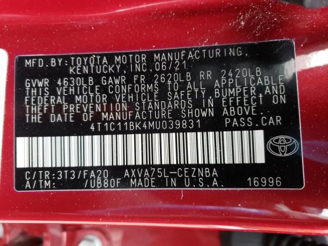 Photo 9 VIN: 4T1C11BK4MU039831 - TOYOTA CAMRY LE 