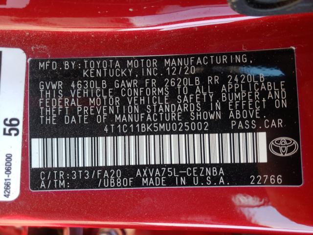 Photo 9 VIN: 4T1C11BK5MU025002 - TOYOTA CAMRY LE 