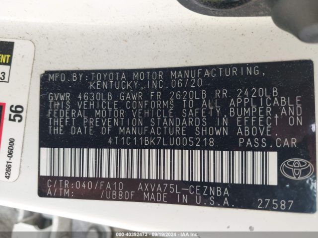 Photo 8 VIN: 4T1C11BK7LU005218 - TOYOTA CAMRY 