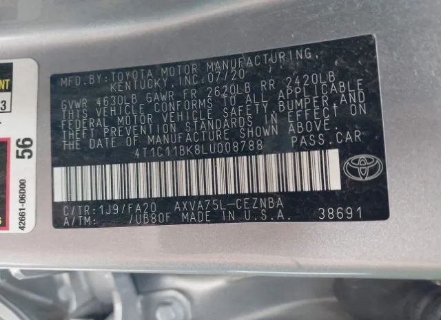 Photo 8 VIN: 4T1C11BK8LU008788 - TOYOTA CAMRY 