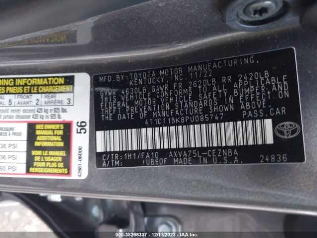 Photo 8 VIN: 4T1C11BK8PU085747 - TOYOTA CAMRY 