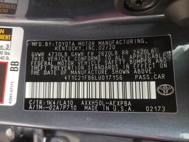 Photo 9 VIN: 4T1C21FB6LU017156 - TOYOTA AVALON LIM 