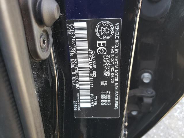 Photo 12 VIN: 4T1C31AK0LU015214 - TOYOTA CAMRY LE 