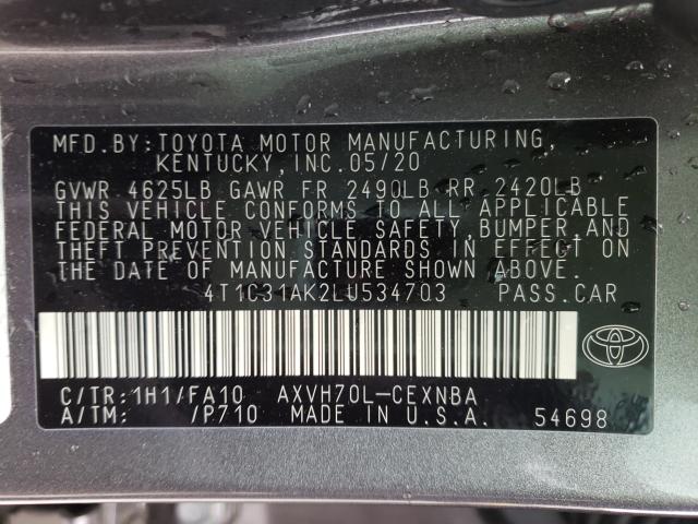 Photo 9 VIN: 4T1C31AK2LU534703 - TOYOTA CAMRY LE 