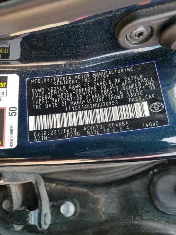 Photo 11 VIN: 4T1C31AK2MU030993 - TOYOTA CAMRY LE 