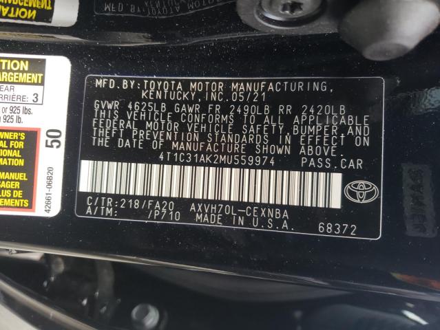 Photo 9 VIN: 4T1C31AK2MU559974 - TOYOTA CAMRY LE 