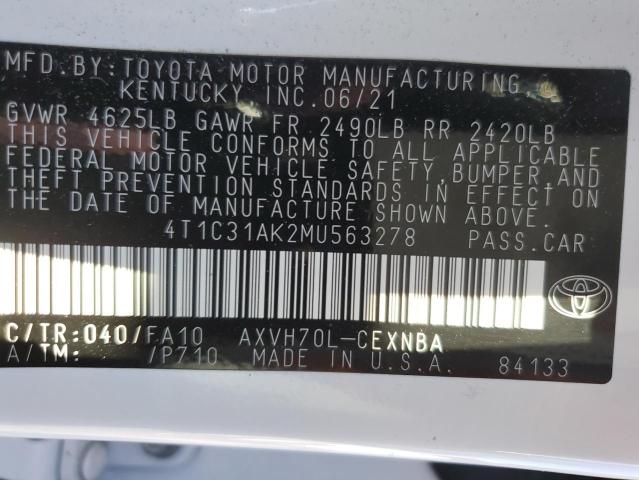 Photo 12 VIN: 4T1C31AK2MU563278 - TOYOTA CAMRY 