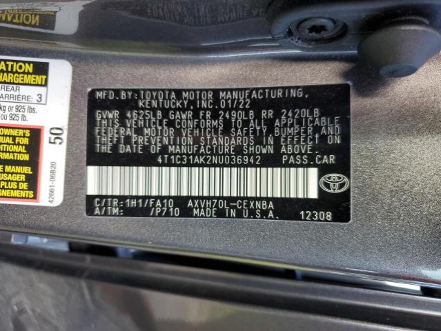 Photo 12 VIN: 4T1C31AK2NU036942 - TOYOTA CAMRY LE 