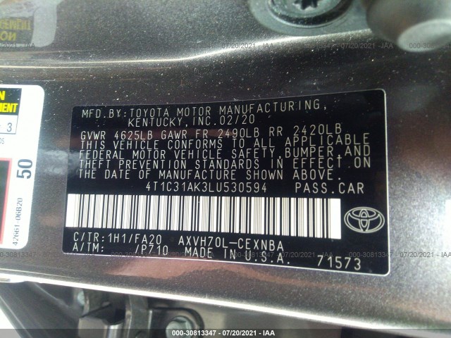 Photo 8 VIN: 4T1C31AK3LU530594 - TOYOTA CAMRY 