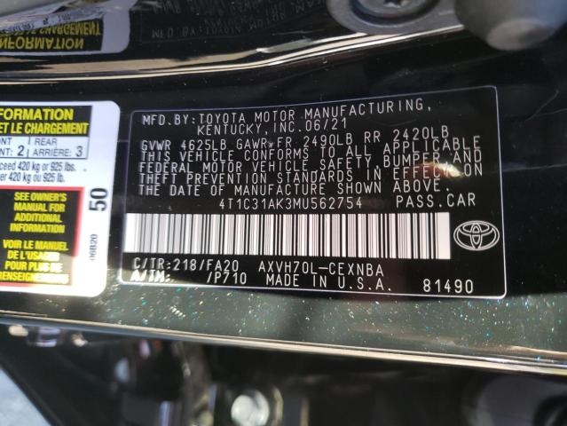 Photo 9 VIN: 4T1C31AK3MU562754 - TOYOTA CAMRY LE 