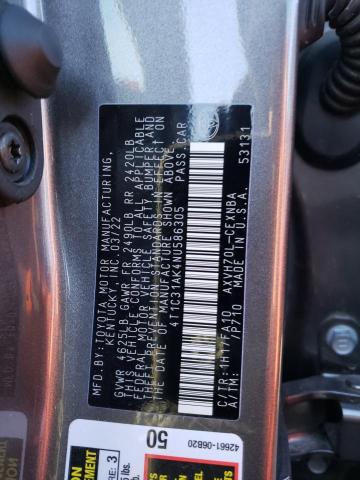 Photo 12 VIN: 4T1C31AK4NU586305 - TOYOTA CAMRY LE 