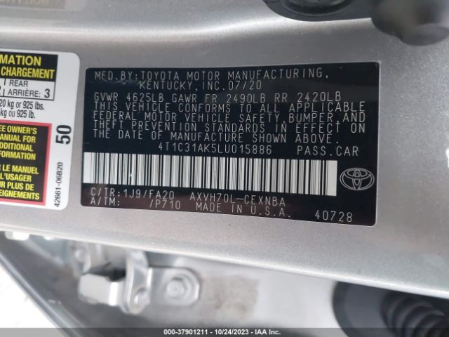 Photo 8 VIN: 4T1C31AK5LU015886 - TOYOTA CAMRY 