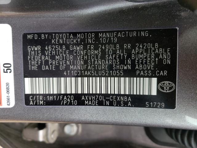 Photo 9 VIN: 4T1C31AK5LU521055 - TOYOTA CAMRY LE 