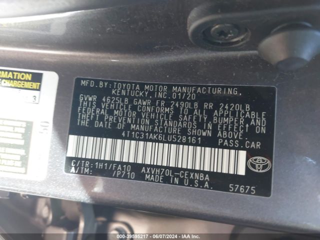 Photo 8 VIN: 4T1C31AK6LU528161 - TOYOTA CAMRY 