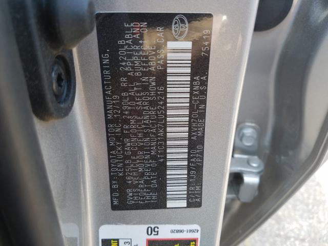 Photo 9 VIN: 4T1C31AK7LU524216 - TOYOTA CAMRY LE 