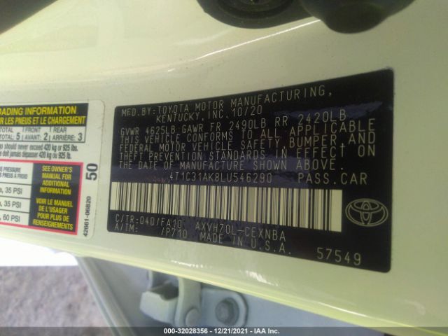 Photo 8 VIN: 4T1C31AK8LU546290 - TOYOTA CAMRY 