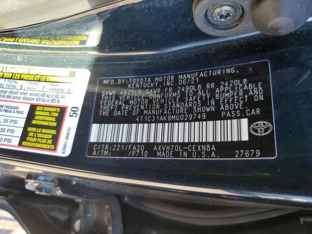 Photo 12 VIN: 4T1C31AK8MU029749 - TOYOTA CAMRY 