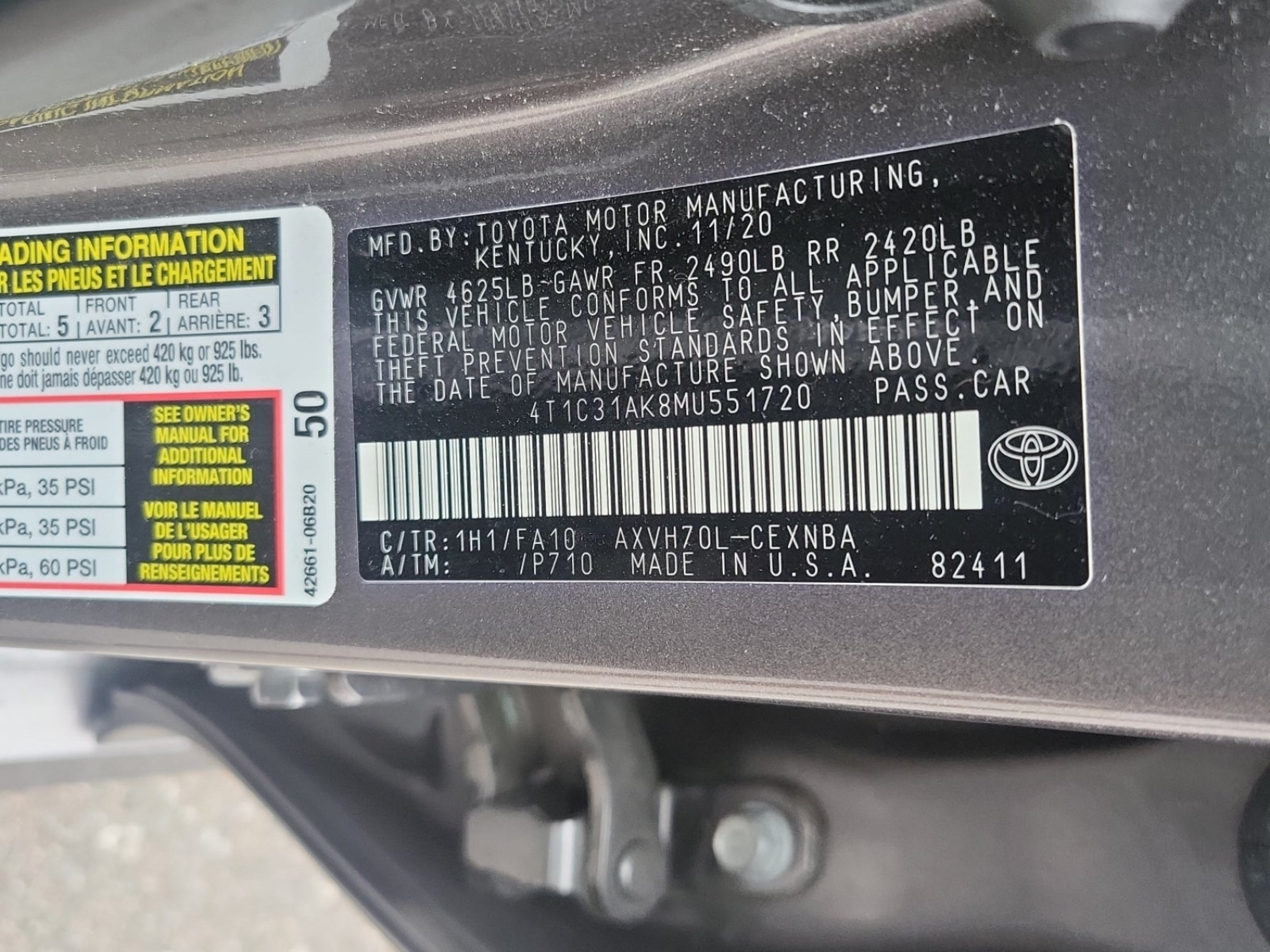 Photo 6 VIN: 4T1C31AK8MU551720 - TOYOTA CAMRY 