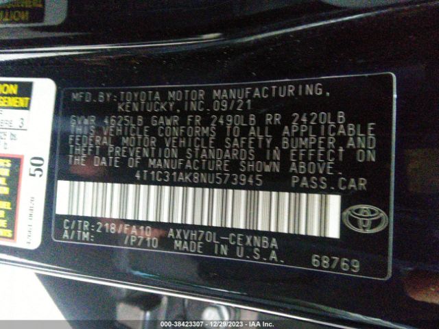 Photo 8 VIN: 4T1C31AK8NU573945 - TOYOTA CAMRY 