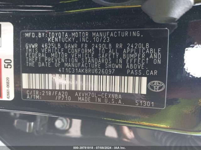 Photo 8 VIN: 4T1C31AK8RU626097 - TOYOTA CAMRY 