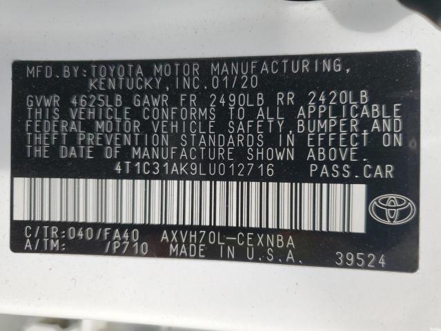 Photo 12 VIN: 4T1C31AK9LU012716 - TOYOTA CAMRY LE 