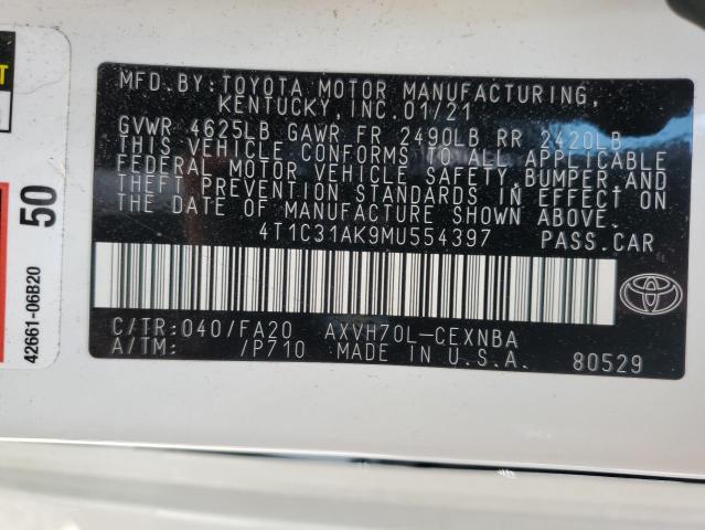 Photo 11 VIN: 4T1C31AK9MU554397 - TOYOTA CAMRY LE 