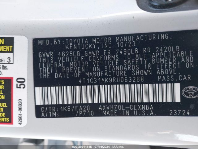 Photo 8 VIN: 4T1C31AK9RU063268 - TOYOTA CAMRY 