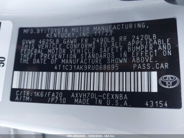 Photo 8 VIN: 4T1C31AK9RU068695 - TOYOTA CAMRY 