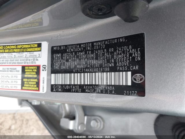 Photo 8 VIN: 4T1C31AKXLU018198 - TOYOTA CAMRY 